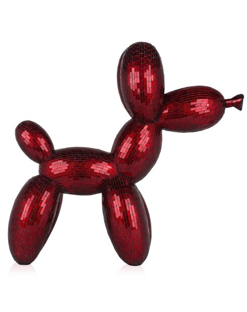 Sculpture Chien ballon rouge - 60x63x23 cm