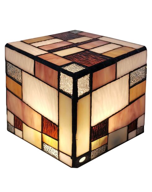 Lampe de chevet façon Tiffany Matrix multicolore - 15x15x15 cm