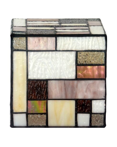 Lampe de chevet façon Tiffany Matrix multicolore - 15x15x15 cm
