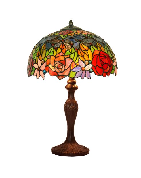 Lampe de table façon Tiffany florale multicolore - 40x60 cm