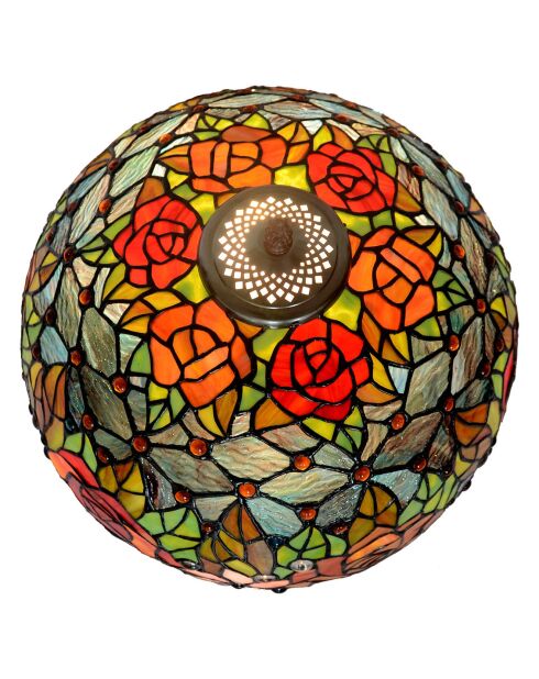 Lampe de table façon Tiffany florale multicolore - 40x60 cm