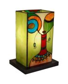 Lampe de chevet façon Tiffany ethnique moderne multicolore - 29x21x16 cm