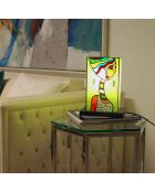 Lampe de chevet façon Tiffany ethnique moderne multicolore - 29x21x16 cm