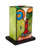 Lampe de chevet façon Tiffany ethnique moderne multicolore - 29x21x16 cm
