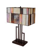 Lampe façon Tiffany square landscape multicolore - 62x40x21.5 cm