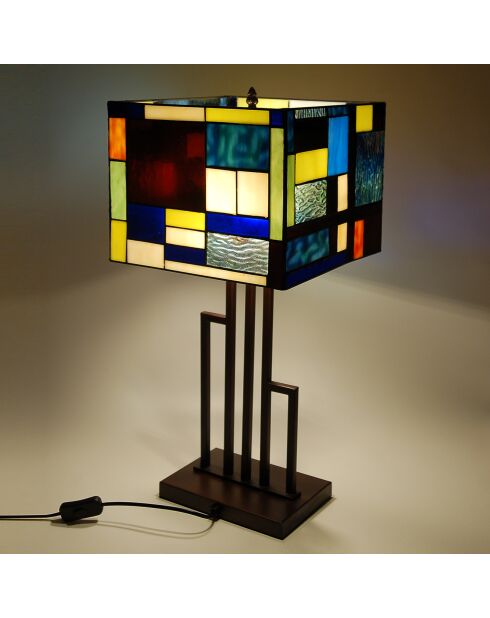 Lampe façon Tiffany multicolour landscape multicolore - 60x28x28 cm