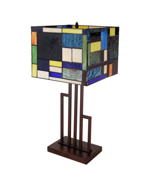 Lampe façon Tiffany multicolour landscape multicolore - 60x28x28 cm