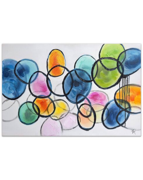 Tableau peint à la main Abstrait multicolore - 80x120 cm