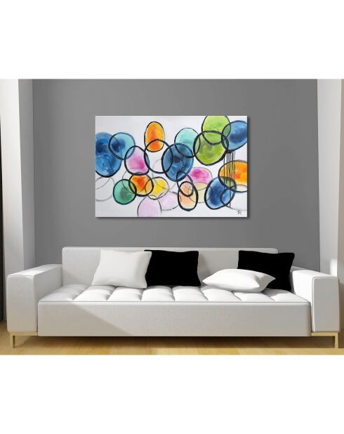 Tableau peint à la main Abstrait multicolore - 80x120 cm