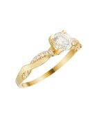 Prachtige Solitaire-ring in geelgoud