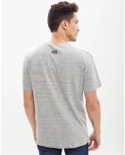 T-Shirt Reuben rayure gris/vert