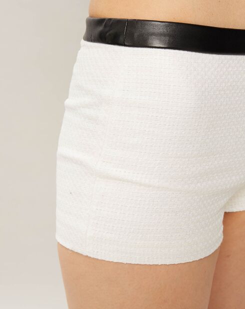 Short bicolore blanc/noir