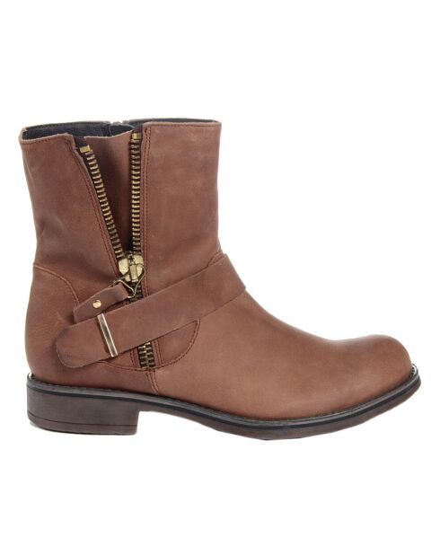 Boots en Cuir Maiorca noisette