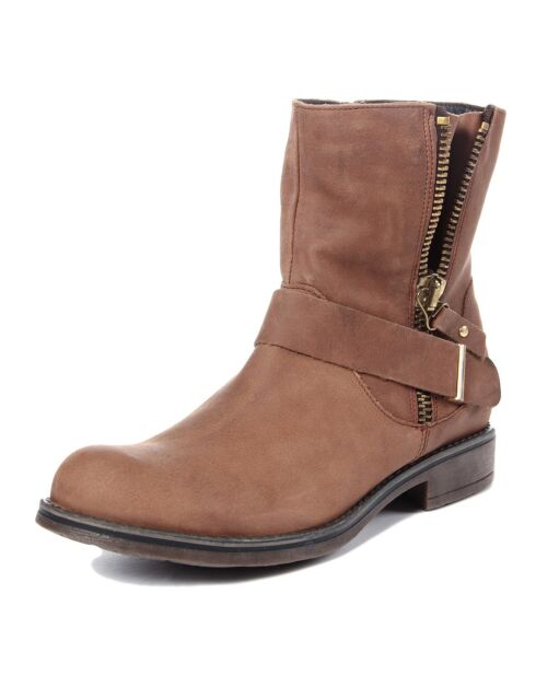 Boots en Cuir Maiorca noisette