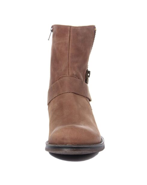 Boots en Cuir Maiorca noisette