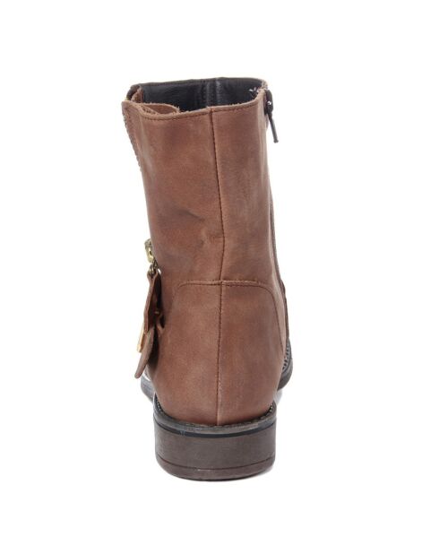 Boots en Cuir Maiorca noisette