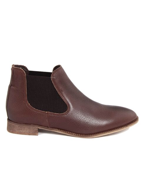 Chelsea Boots en Cuir Bisonte chataigne