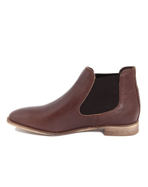 Chelsea Boots en Cuir Bisonte chataigne