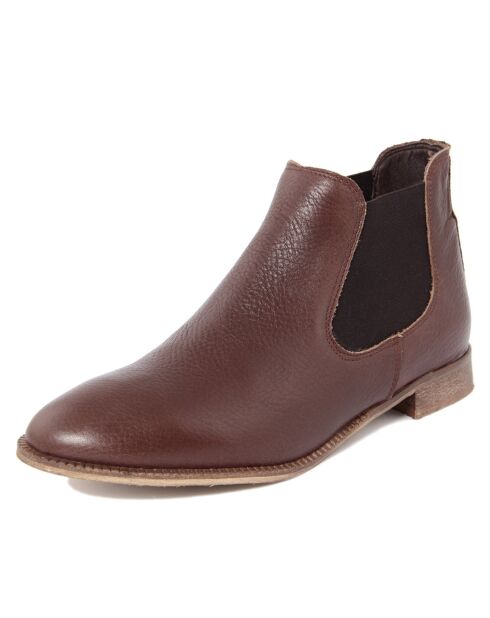 Chelsea Boots en Cuir Bisonte chataigne
