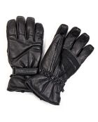 Gants de ski en Cuir Elbert noirs