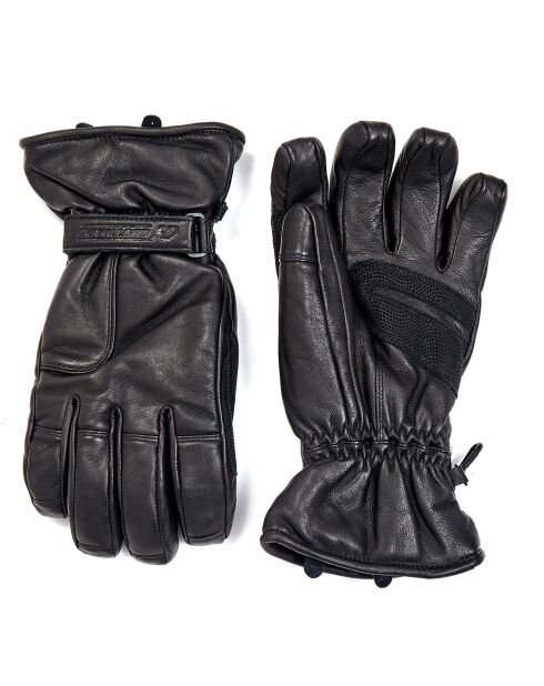 Gants de ski en Cuir Elbert noirs