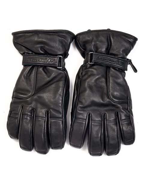 Gants de ski en Cuir Elbert noirs