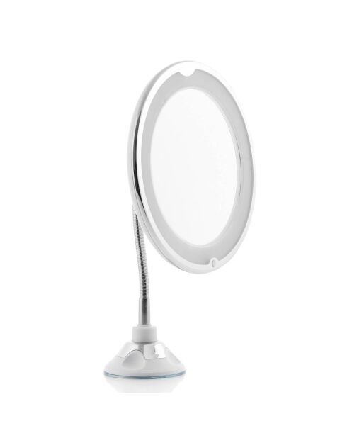 Mizoom LED-Vergrößerungsspiegel mit flexiblem Arm und Saugnapf - D. 20 cm