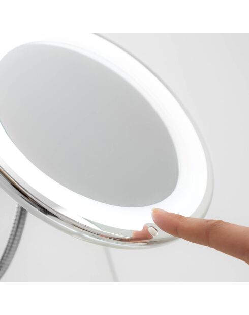 Miroir grossissant à LED avec bras flexible et ventouse Mizoom - D. 20 cm