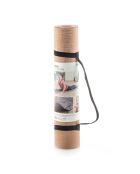 Tapis de yoga Jumat en jute beige/rose - 61x173 cm