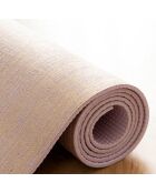 Tapis de yoga Jumat en jute beige/rose - 61x173 cm