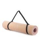 Tapis de yoga Jumat en jute beige/rose - 61x173 cm