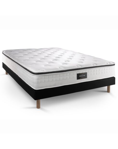 Ensemble Privilège Matelas Mémoire de forme 5 zones & Sommier noir - 140x190 cm