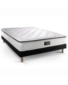 Ensemble Privilège Matelas Mémoire de forme 5 zones & Sommier noir - 140x200 cm