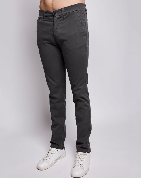 Pantalon chino slim brushed twill kaki