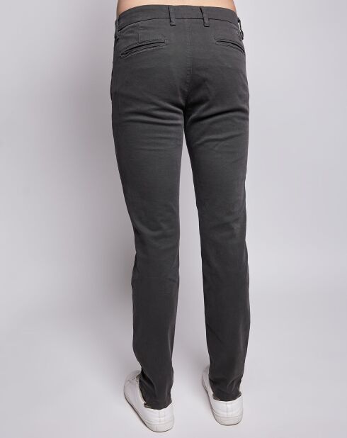 Pantalon chino slim brushed twill kaki