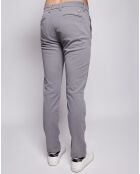 Pantalon chino slim brushed twill gris clair