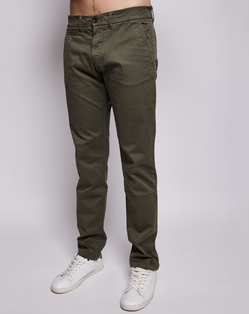 Pantalon chino slim Gabard kaki