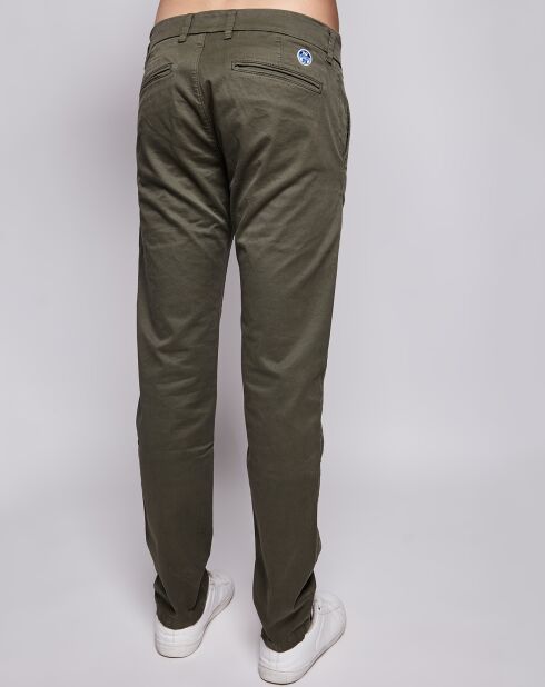 Pantalon chino slim Gabard kaki