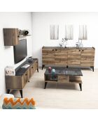 Ensemble de 4 meubles noisette/marbre