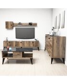 Ensemble de 4 meubles noisette/marbre