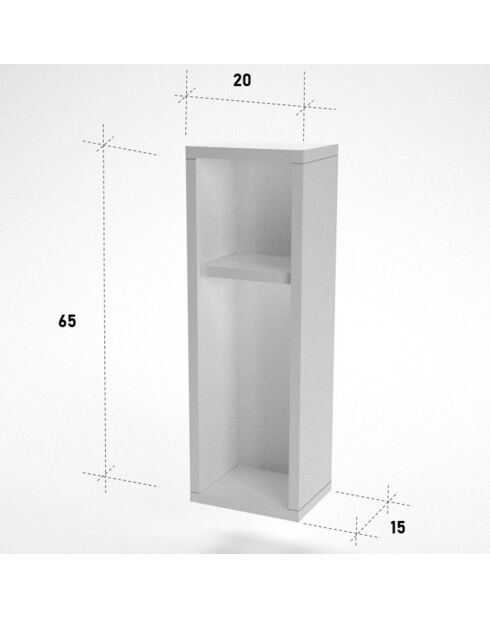 Table de chevet  Turra blanche - 20x65x15 cm