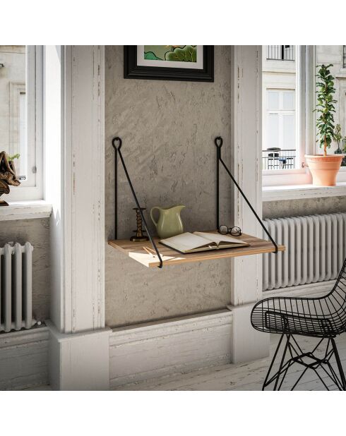 Bureau Murale noisette/noir - 70x50x50 cm