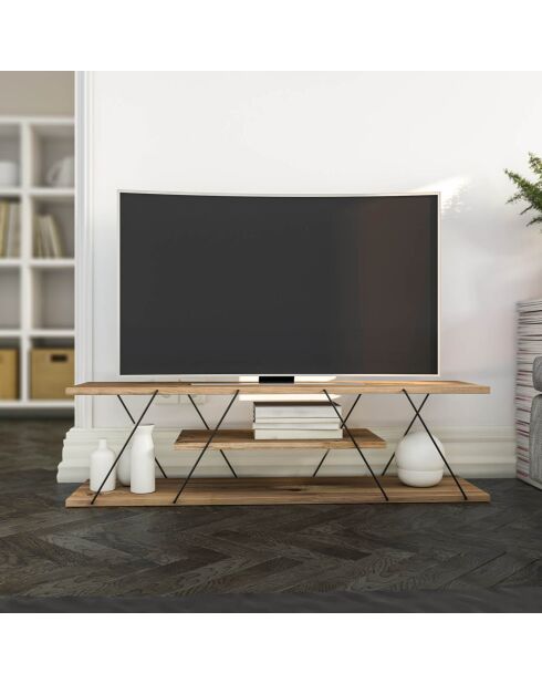 Canaz TV-Ständer schwarz/haselnuss - 120x33x30 cm