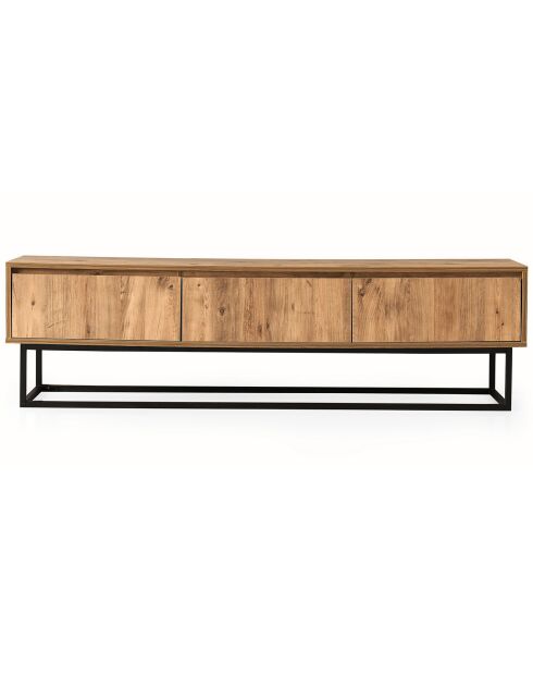 Meuble TV  180 noir/bois  - 180x50x40 cm