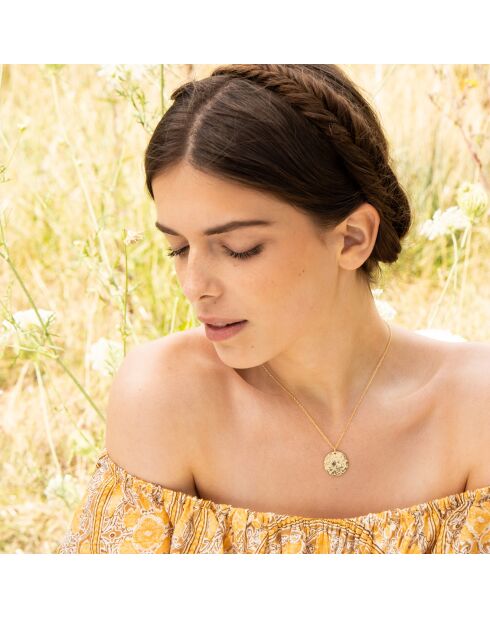 Collier Médaillon en laiton doré