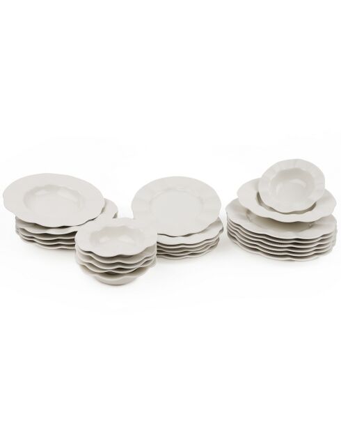 Service de table en Porcelaine beige - 24 pièces
