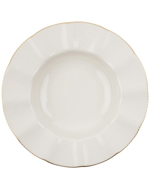 Service de table en Porcelaine beige/doré - 24 pièces