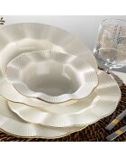 Service de table en Porcelaine beige/doré - 24 pièces