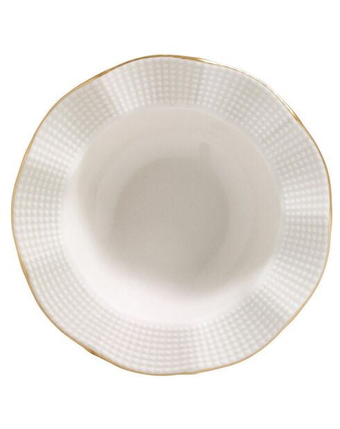 Service de table en Porcelaine beige/doré - 24 pièces