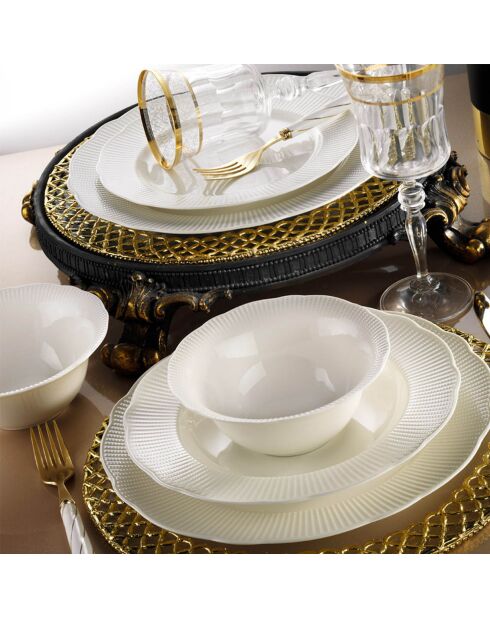 Service de table en Porcelaine blanc - 24 pièces